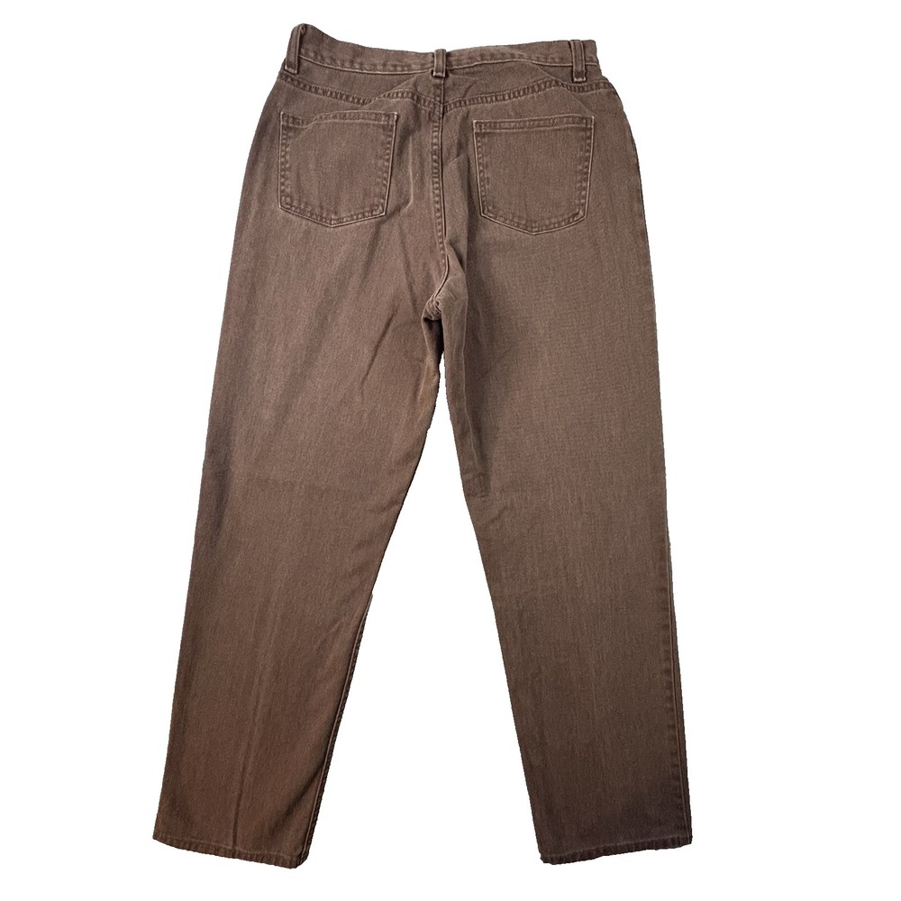 L.L. Bean Womens 10 (29.5x29.25) Brown Straight Leg Cotton Mom‎ Jeans SEE DESC - Picture 2 of 10